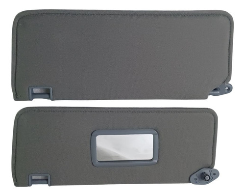 VISERA NISSAN D21 94-07/FRONTIER 98-00  JUEGO VISERAS 2 PIEZAS CON ESPEJO GRIS TELA Derecho/Izquierdo