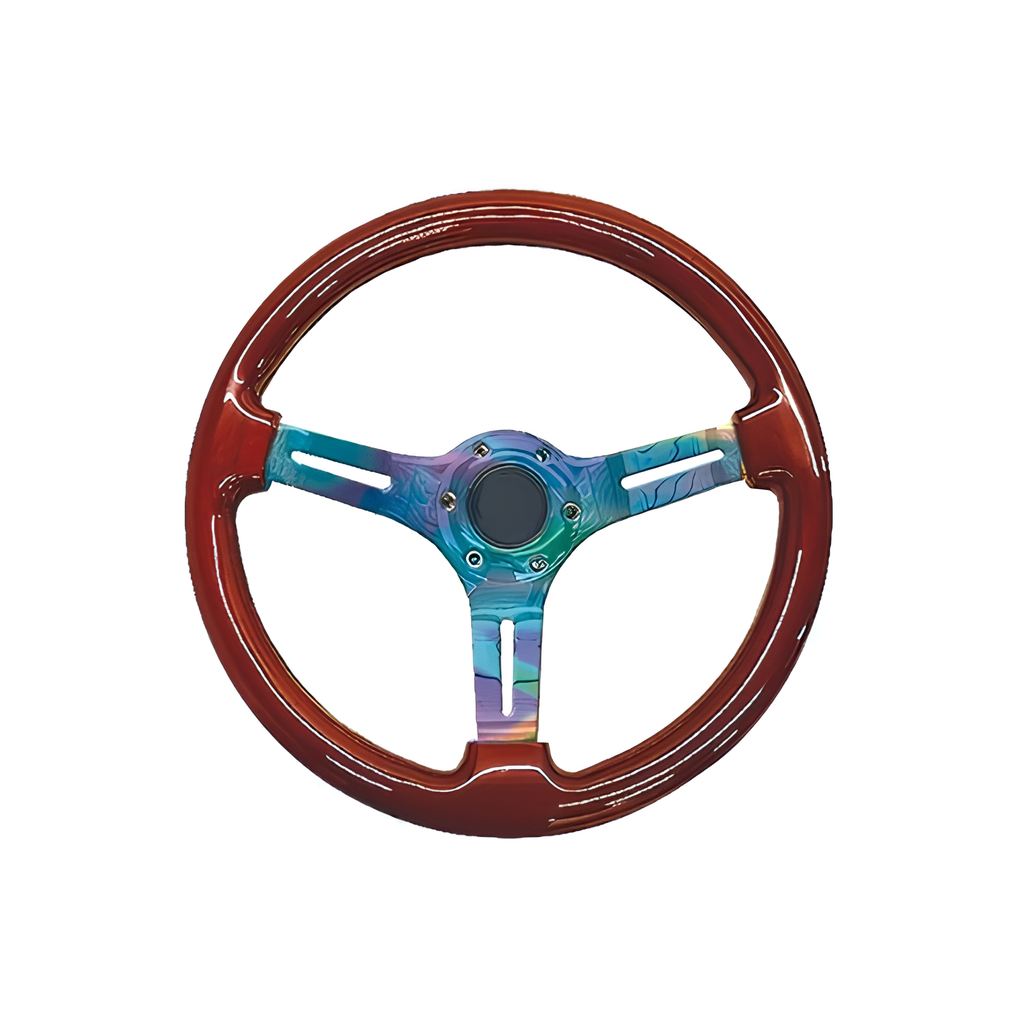 VOLANTE BRONX MADERA CENTRO CROMADO/TORNASOL UNIV