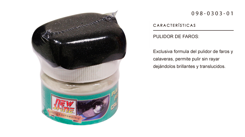 LIMPIADOR DE FAROS NEW SHINE 150 GRS