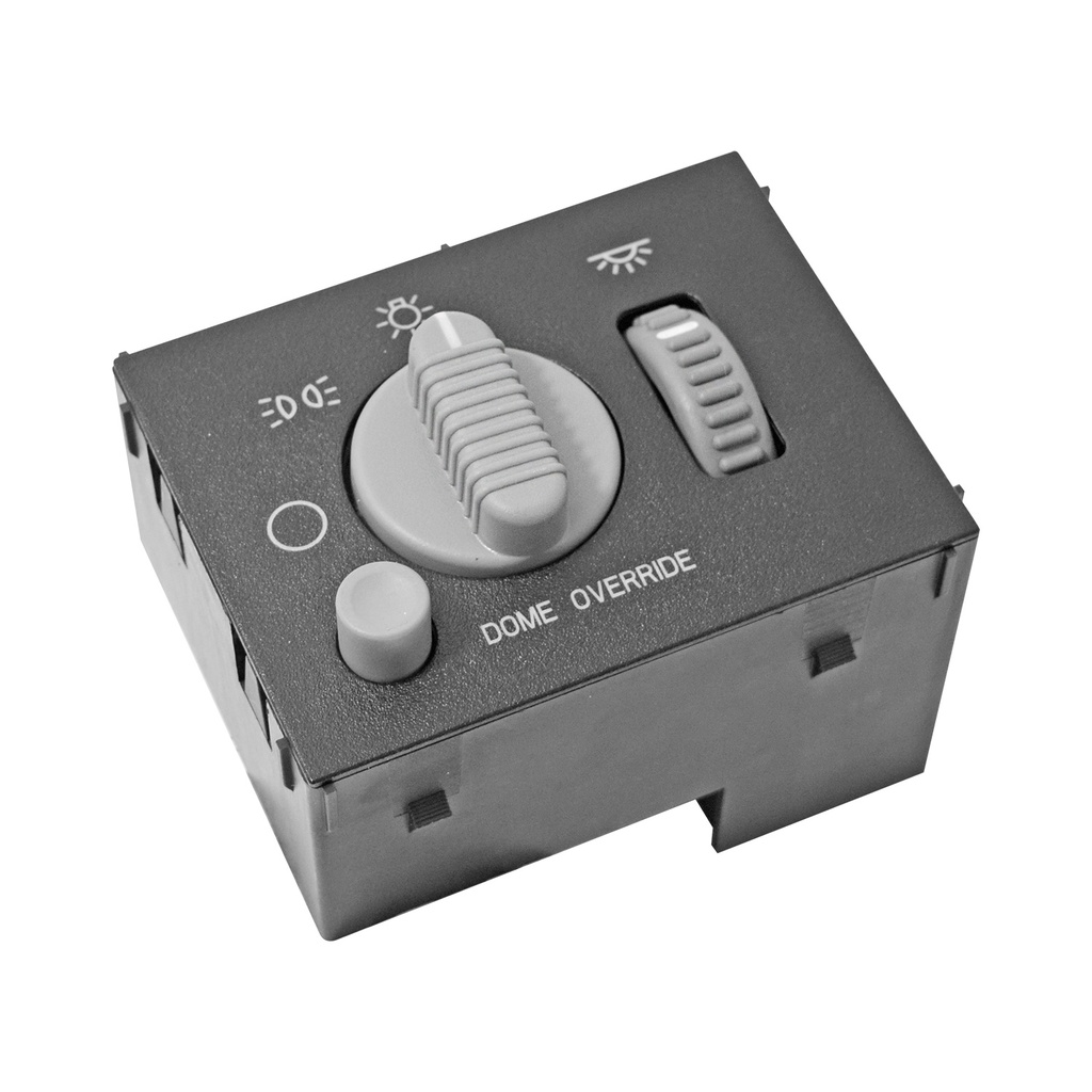 INTERRUPTOR LUZ DE FARO CV AVALANCHE 02-06/CHEYENNE/SILVERADO 99-02/SUBURBAN/TAHOE  CD ESCALADE EXT/ESV 00-02  GM SIERRA 99-02/YUKON 00-02  9 PINS CUADRO CON REGULADOR GRIS 12VCC MANIJAUTO    