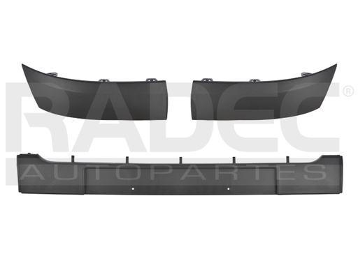 MOLDURA FASCIA DELANTERA RN CLIO 02-06 JGO 3 PIEZAS NEGRAS LISAS AUTHENTIQUE/DYNAMIC/EXPRESSION/INITIALE L4 4 CILINDROS 1.6L 5 PUERTAS