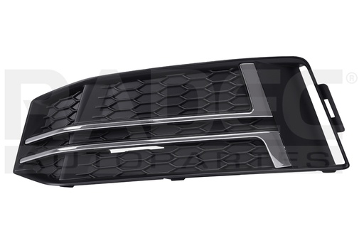 REJILLA FASCIA DELANTERA AD A4 17-19 S/HOYO P/FARO C/MOLDURAS CROMADAS PLUS/PREMIUM/PRESTIGE L4 4 CILINDROS 2.0L 4 PUERTAS IZQ