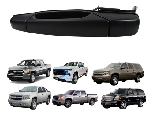 MANIJA EXTERIOR CV CHEYENNE/SILVERADO 07-13/SUBURBAN/TAHOE 07-14/AVALANCHE  GM SIERRA 07-13/YUKON 07-14  CV PICK UP 07-13  LISA PARA PINTAR NEGRA HUSHAN Izquierdo Trasera  
