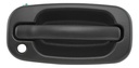MANIJA EXTERIOR CV SILVERADO 99-06/SUBURBAN/TAHOE/SONORA 00-06/AVALANCHE 02-06  GM SIERRA 99-06/YUKON 00-06  CV CHEYENNE 99-06  CON HOYO PARA LLAVE CORRUGADA NEGRA PLASTICO HUSHAN Derecho Delantera  