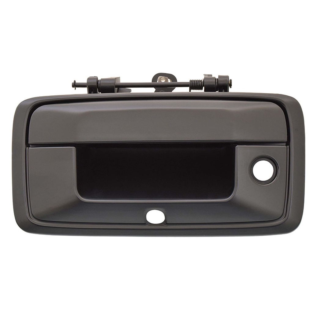 MANIJA DE TAPA CV CHEYENNE/SILVERADO  GM SIERRA  CV PICK UP 14-15  CON HOYOS PARA LLAVE Y CAMARA LISA NEGRA PLASTICO HUSHAN    