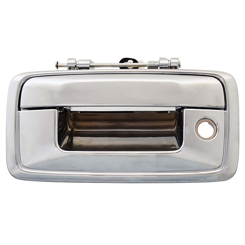 MANIJA DE TAPA CV CHEYENNE/SILVERADO  GM SIERRA  CV PICK UP 14-15  CON HOYO PARA LLAVE Y SIN HOYO PARA CAMARA CROMO PLASTICO HUSHAN    