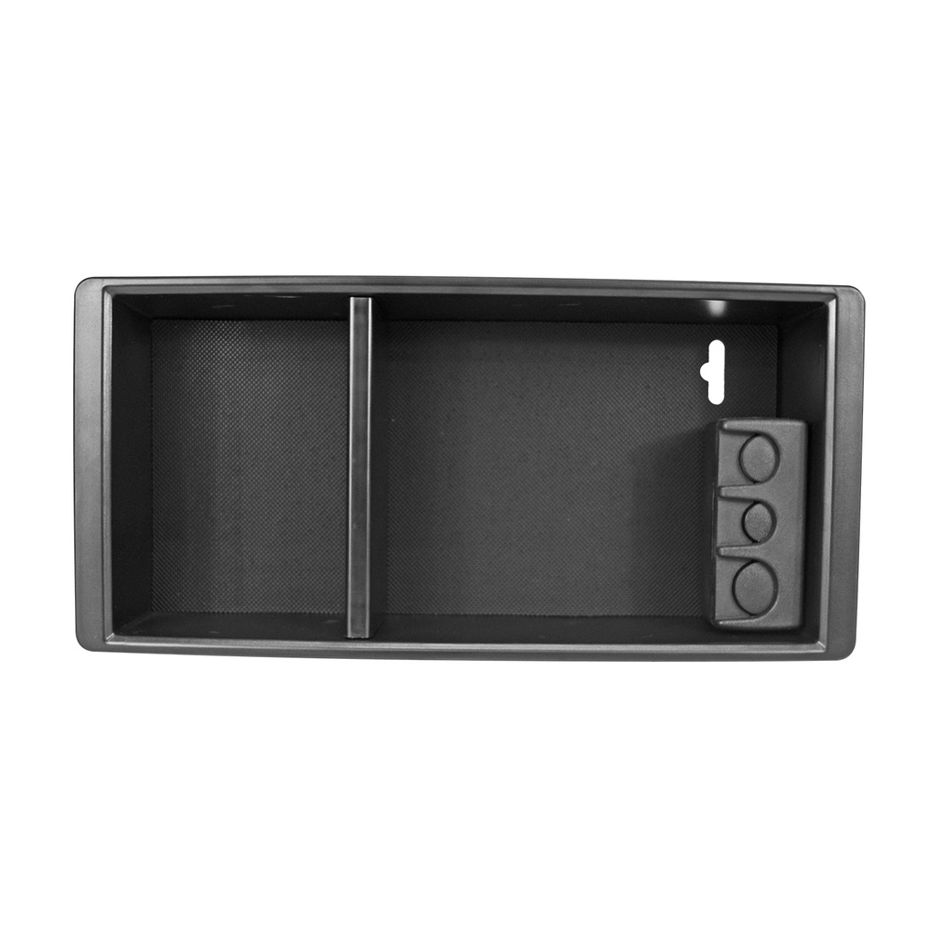 ORGANIZADOR PARA CONSOLA CENTRAL CV CHEYENNE/SILVERADO 14-22/SUBURBAN/TAHOE  GM SIERRA 15-22  UN VARIOS 50-22  CON PORTA MODENAS 1 PIEZA NEGRA PLASTICO HUSHAN    Central
