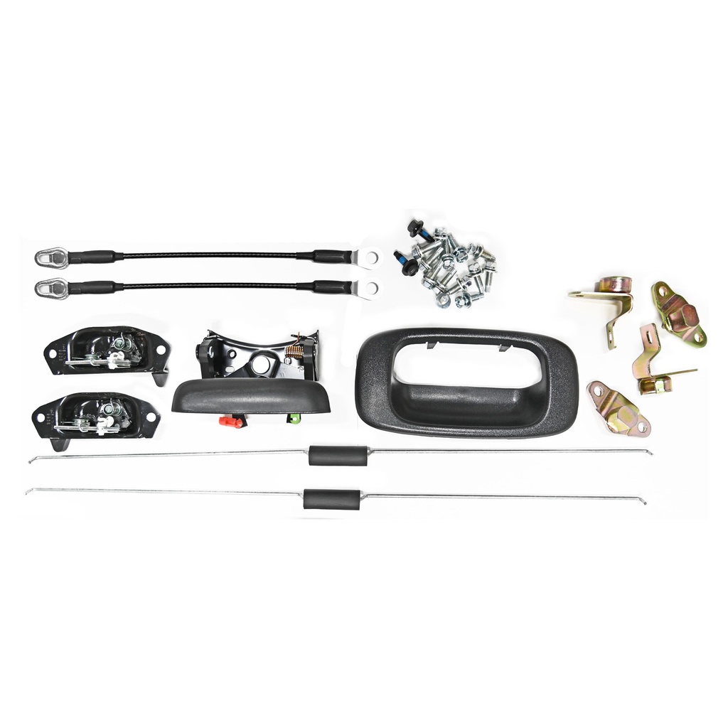 MANIJA DE TAPA CV SILVERADO  GM SIERRA 99-06  HM H2 SUT 03-09  SET DE INSTALACION CORRUGADA NEGRO HUSHAN    