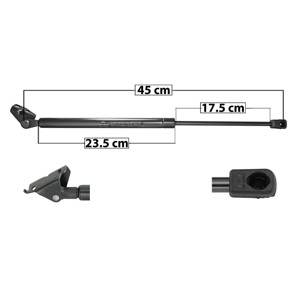 AMORTIGUADOR 5TA PUERTA DG ATOS 05-08  45 23.5 17.5 ENTRADA TIPO 6 ENTRADA 2 TIPO 9 370 83.18 37.73 430 96.67 43.85 MANIJAUTO 8119 Derecho   
