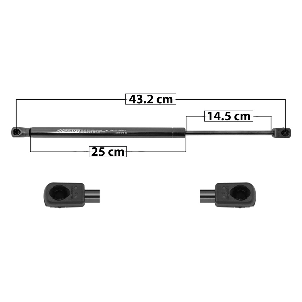 AMORTIGUADOR COFRE DG RAM 2500/3500 19-20  43.2 25 14.5 ENTRADA TIPO 9 ENTRADA 2 TIPO 9 270 60.7 27.53 210 47.21 21.41 SPART SP-7467 Derecho/Izquierdo   