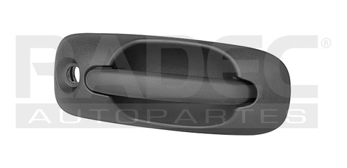 MANIJA EXTERIOR CR VOYAGER/TOWN & COUNTRY  DG CARAVAN 01-07  CON HOYO PARA LLAVE CORRUGADA NEGRA PLASTICO HUSHAN Derecho Delantera  