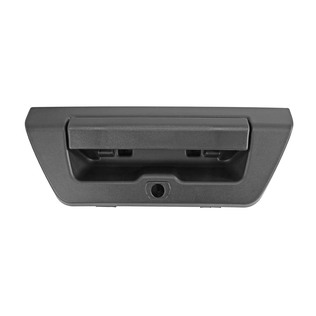 MANIJA DE TAPA FD F-150/LOBO XLT 15-20  SIN HOYO PARA LLAVE / CON HOYO PARA CAMARA CORRUGADA NEGRO PLASTICO HUSHAN    