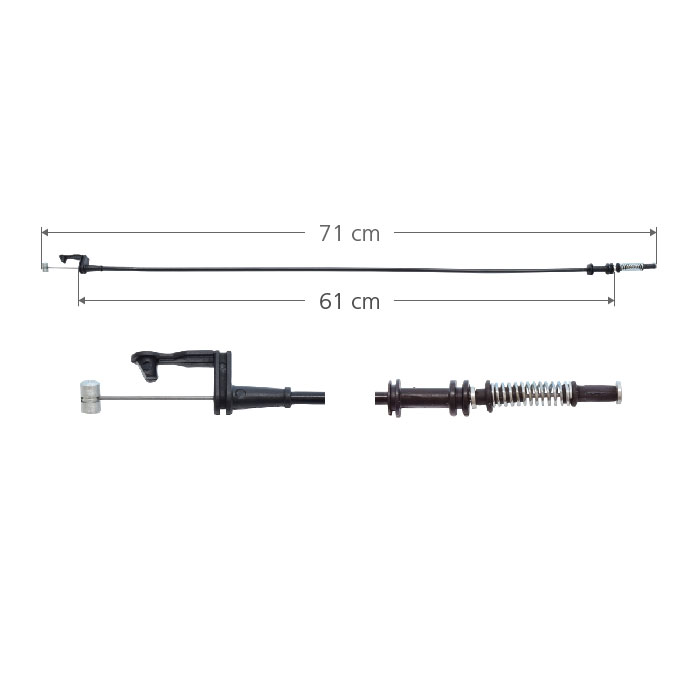 CHICOTE CERRADURA FD FIESTA 97-02  4 PUERTAS 71CM HUSHAN Derecho/Izquierdo Delantera  