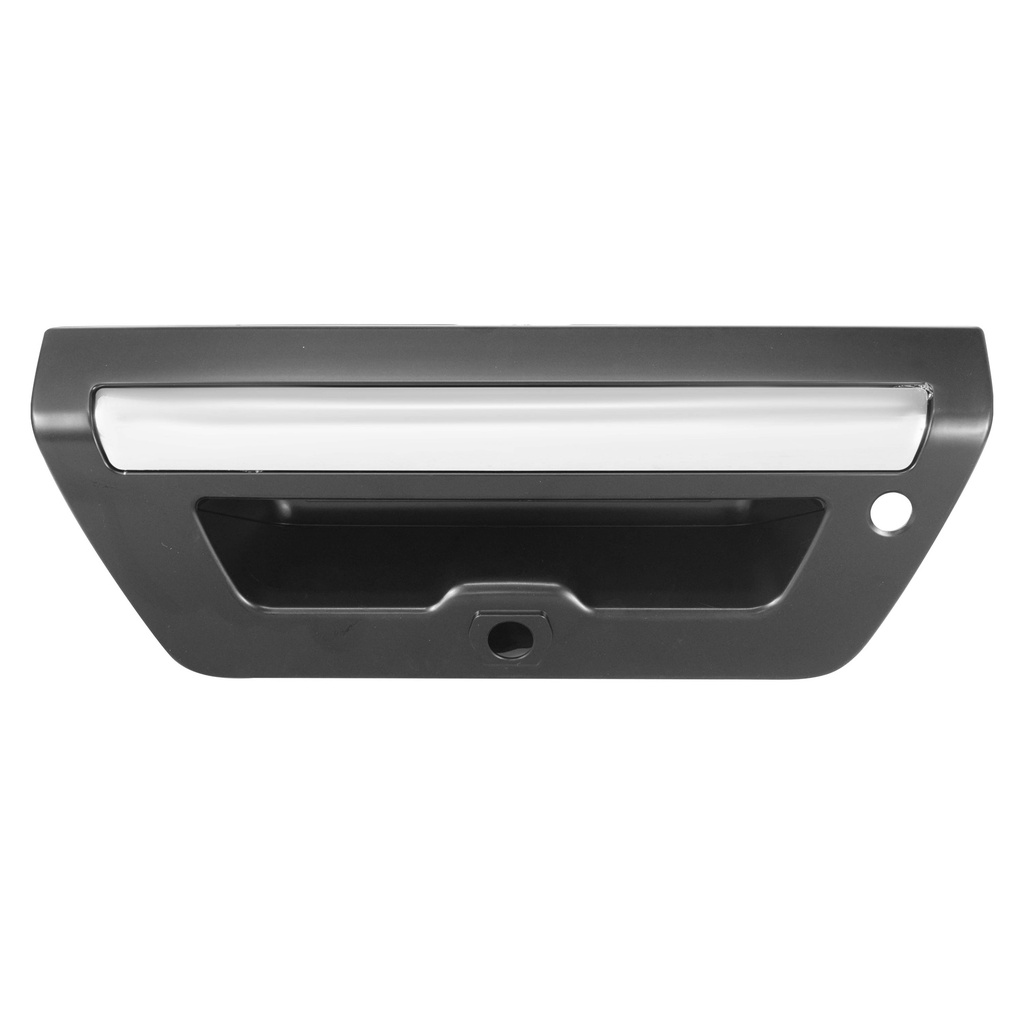 MANIJA DE TAPA FD LOBO PLATINUM/RAPTOR/LARIAT 15-20  CON HOYO PARA CAMARA CON HOYO PARA LED LISA CROMADA/NEGRA PLASTICO HUSHAN    