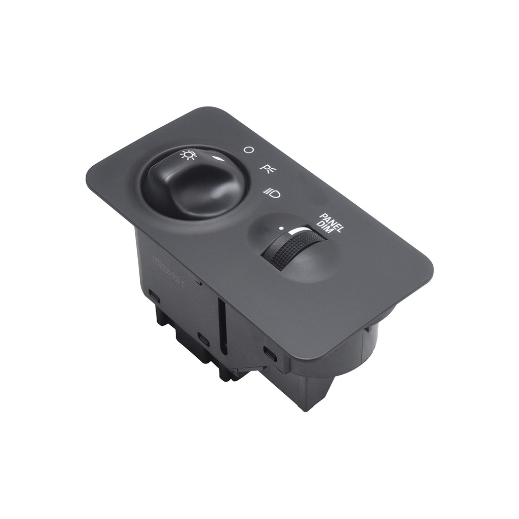 INTERRUPTOR LUZ DE FARO FD SUPER DUTY F-250/F-350/F-450/F-550 99-04  12 PINS RECTANGULAR CON REGULADOR NEGRO SIN FARO NIEBLA 12VCC TIPO ORIGINAL    