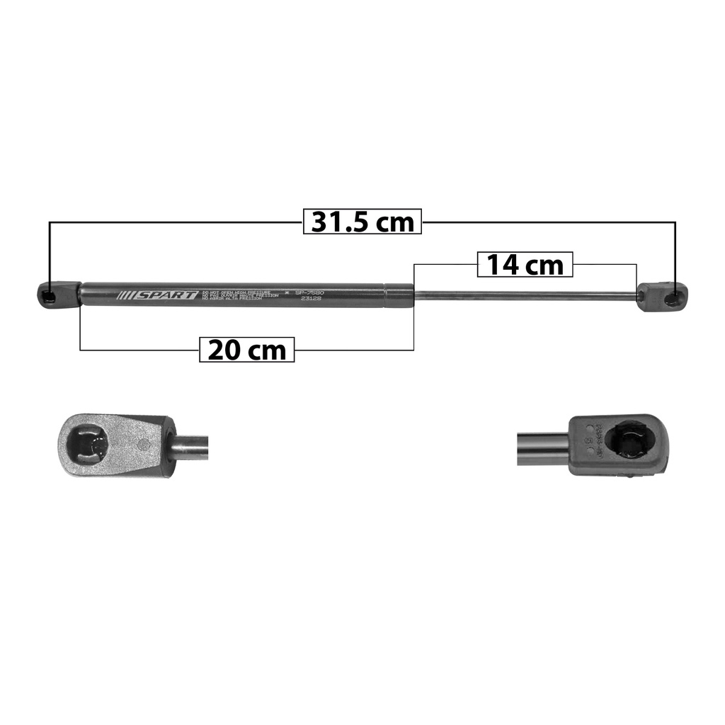 AMORTIGUADOR COFRE JP CHEROKEE 19-22  38.5 20 14 250 56.2 25.49 190 42.71 19.37 SPART 7580 Derecho/Izquierdo   