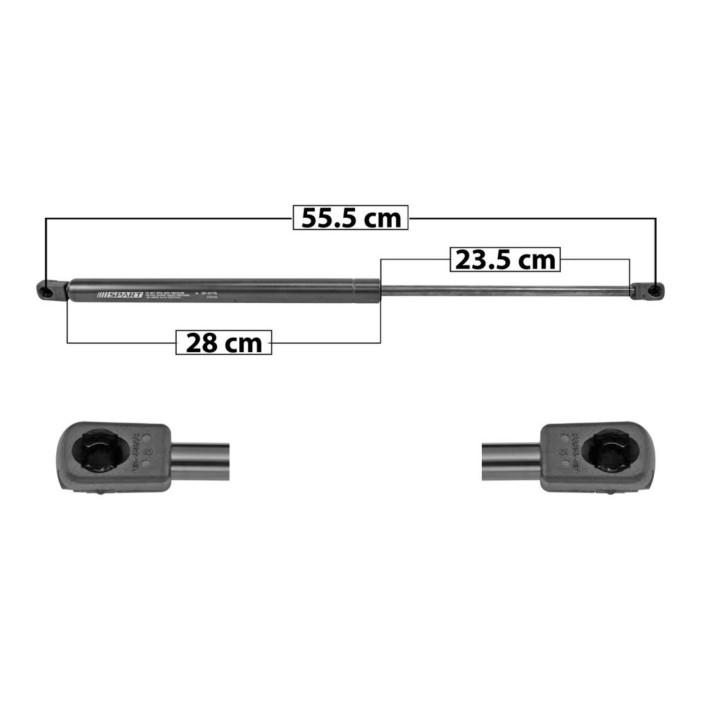 AMORTIGUADOR 5TA PUERTA KI SEDONA 15-21  MANUAL 55.5 28 23.5 800 179.85 81.58 860 193.34 87.7 SPART 6776 Derecho/Izquierdo   