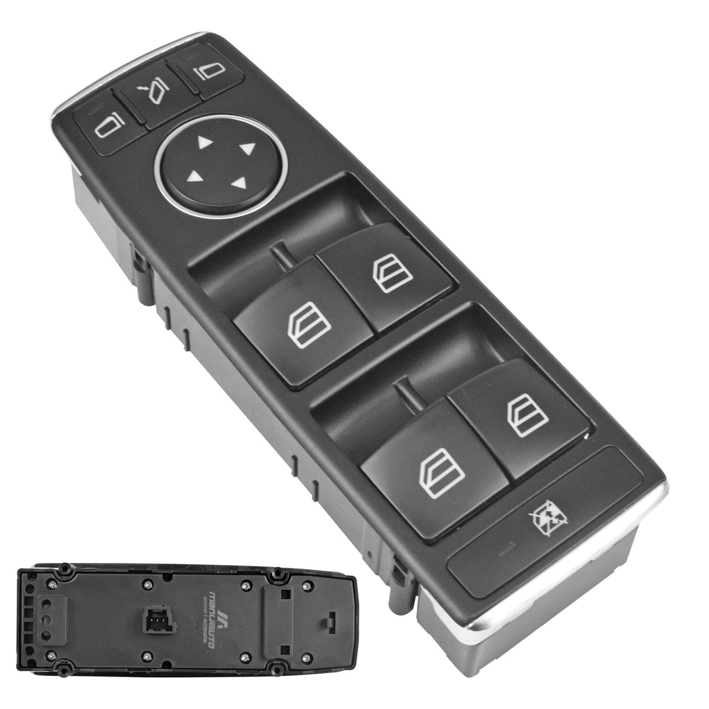 CONTROL ELECTRICO MC CLASE-C W204 08-14  DE ELEVADOR 3 PINS 7 TECLAS NEGRO FILO CROMADO PARA ESPEJOS AUTOABATIBLES 12VCC MANIJAUTO    