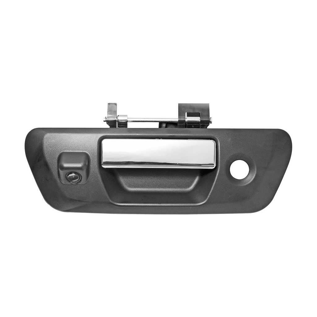 MANIJA DE TAPA NS NP300/FRONTIER 16-22  CON HOYO PARA LLAVE CON CAMARA INTEGRADA C/CABLEADO P/ADAPTAR 8MTS CORRUGADA CROMADA/NEGRA PLASTICO HUSHAN    