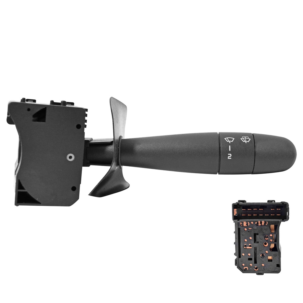 PALANCA LIMPIABRISAS NS PLATINA  RN CLIO 02-10/KANGOO 04-18  13 PINS NEGRA SIN LIMPIADOR TRASERO 12VCC    