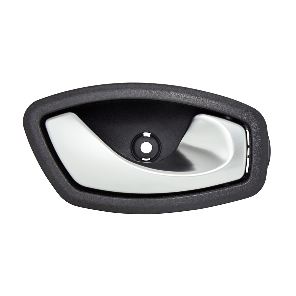 MANIJA INTERIOR RN CLIO/FLUENCE 15-17/KOLEOS 08-16/SAFRANE 12-15/CAPTUR 18-20  CORRUGADA NEGRO/PLATA PLASTICO SIN SEGURO HUSHAN Derecho Delantera/Trasera  