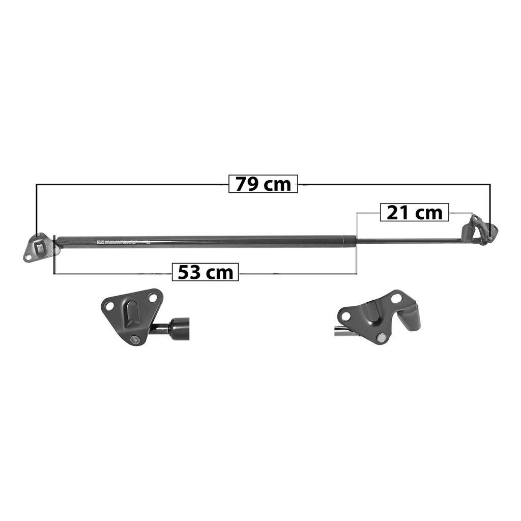 AMORTIGUADOR CAJUELA TY HIACE 04-14  CON BRACKETS 79 53 21 ENTRADA TIPO 21 ENTRADA 2 TIPO 21 1480 332.73 150.92 1420 319.24 144.8 SPART SP-5154 Derecho   