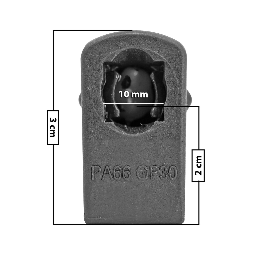 AMORTIGUADOR REPUESTO TERMINAL UN UNIVERSAL 50-23  10 MM 7 MM 3 CM 2 CM TORCIDO PLASTICO NEGRO MANIJAUTO Derecho/Izquierdo Delantera/Trasera  