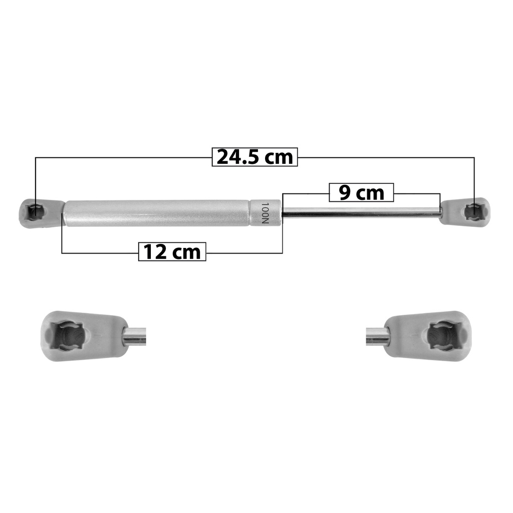 AMORTIGUADOR UNIVERSAL UN UNIVERSAL 50-23  100N 24.5 12 9 GENERICA Derecho/Izquierdo   