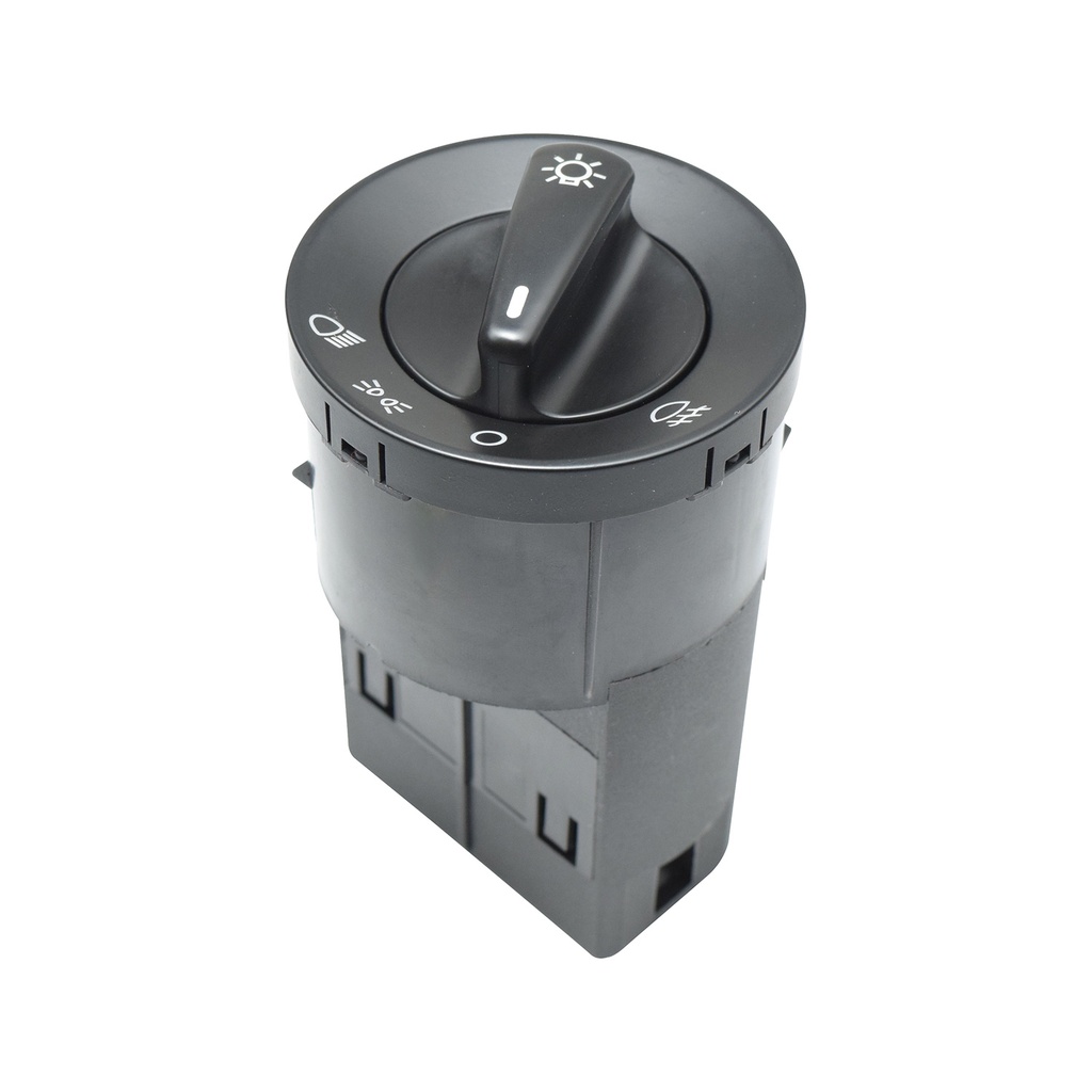 INTERRUPTOR LUZ DE FARO VW GOLF 00-06/JETTA A4 99-07/CLASICO 08-15/BEETLE 98-11/PASSAT 98-04/VENTO 14-20/POLO 03-20/POINTER 06-10  SIN LUCES AUTOMATICAS 17 PINS 1 PASO NEGRO FILO NEGRO BASE LARGA PARA FARO NIEBLA 12VCC GENERICA    