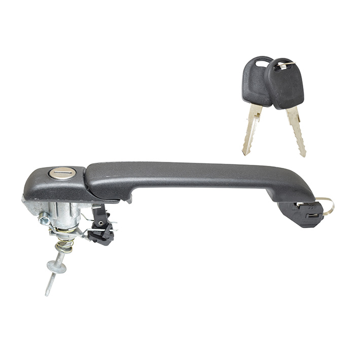 MANIJA EXTERIOR VW GOLF 2P 93-99/JETTA A3 93-98/POINTER 2P 97-99/CABRIO 93-02  PATA CORTA PIVOTE CON TOPE CORRUGADA NEGRA PLASTICO Derecho/Izquierdo Delantera  