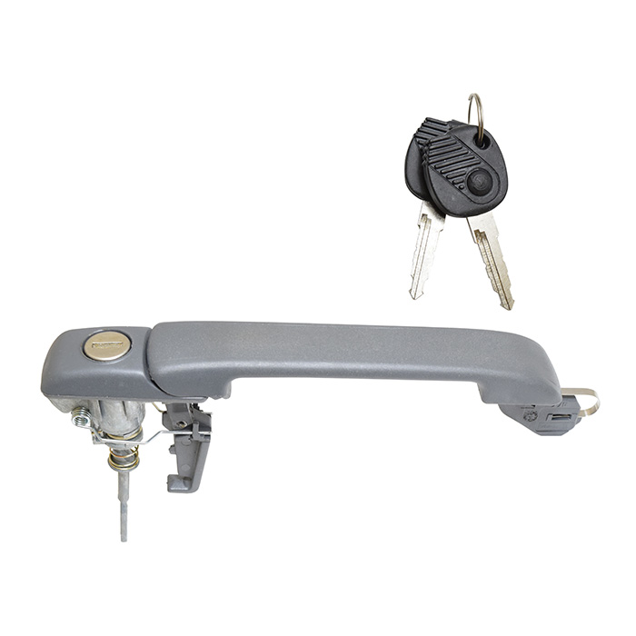 MANIJA EXTERIOR VW GOLF 2P 93-99/JETTA A3 93-98/POINTER 2P 97-99  PATA LARGA PIVOTE LISO CORRUGADA GRIS PLASTICO Derecho/Izquierdo Delantera  