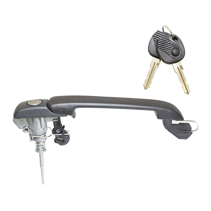 MANIJA EXTERIOR VW GOLF 2P 93-99/JETTA A3 93-98/POINTER 2P 97-99  PATA CORTA PIVOTE LISO CORRUGADA NEGRA PLASTICO Derecho/Izquierdo Delantera  