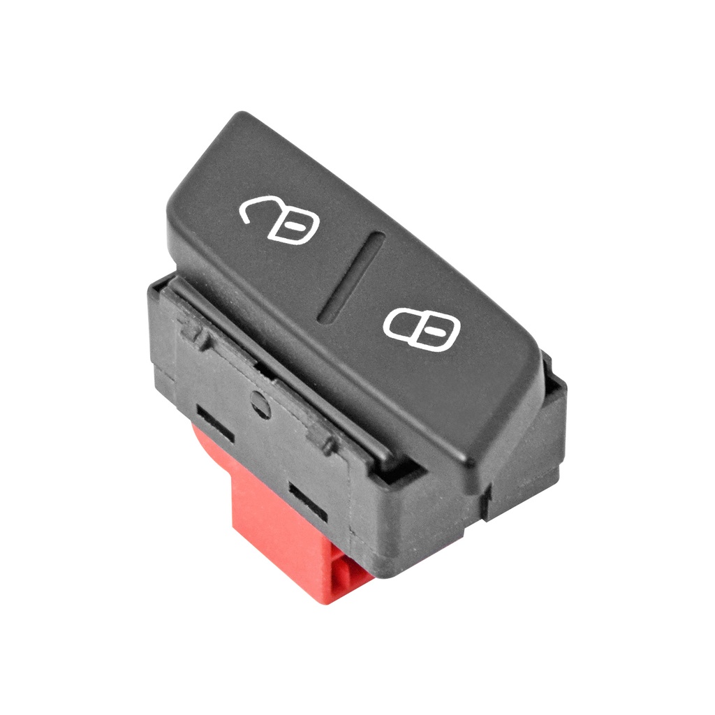 CONTROL ELECTRICO VW JETTA BICENTENARIO 11-18/TIGUAN 09-17/PASSAT 12-17  DE SEGURO 4 PINS 1 TECLA NEGRO BASE ROJA 12VCC MANIJAUTO    