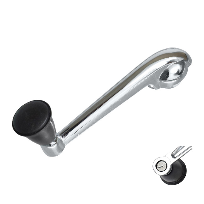 MANIJA DE ELEVAR VW SEDAN 60-71  PERILLA NEGRA ZINC CROMO REMACHE DE METAL    