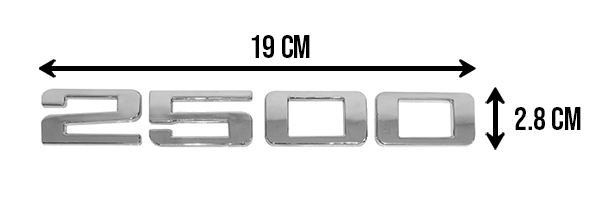 EMBLEMA LETRAS 2500 CV 13-19 CROMO 19x2.8cm