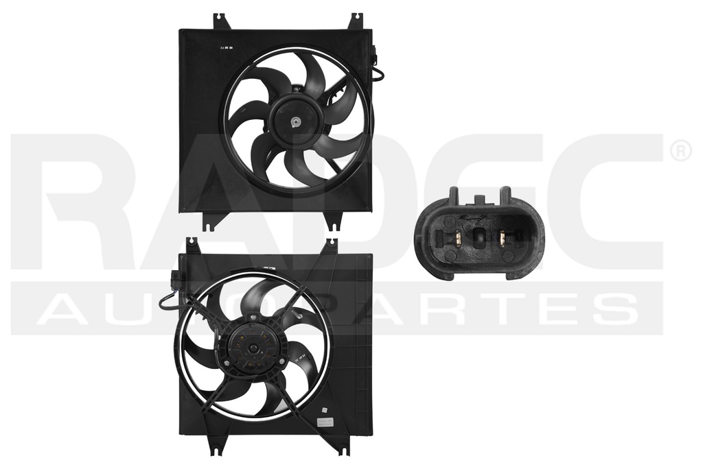 MOTOVENTILADOR DG ATOS 05-12 L4 1.1 LTS P/RAD SENCILLO COMPLETO 2 PINES KS