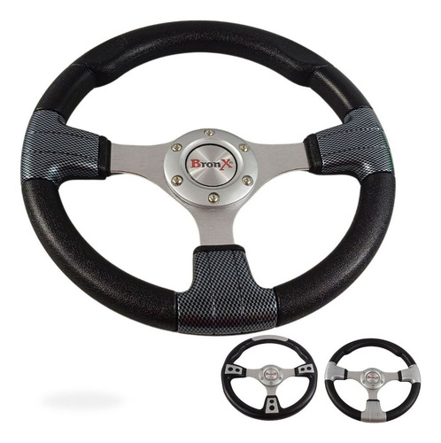 VOLANTE DEPORTIVO TIPO FIBRA DE CARBONO BRONX