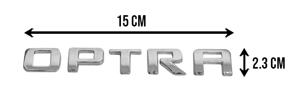 EMBLEMA LETRAS OPTRA CROMO 15x2.3cm