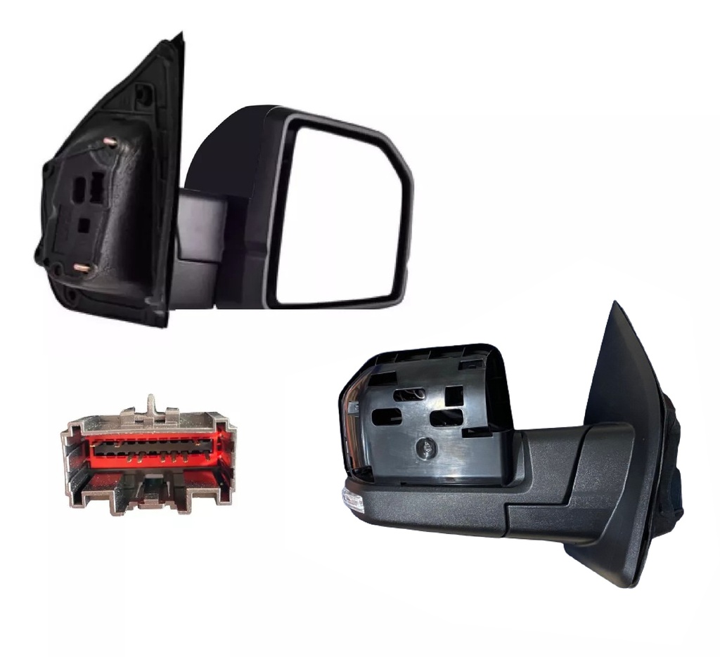 ESPEJO FD F-150 15-20 *SIN TAPA* ELECTRICO C/DESEMPANANTE C/DIRECCIONAL C/SENSOR DE PROXIMIDAD CORRUGADO KING RANCH/LARIAT CREW/LIMITED/PLATINUM/RAPTOR V6/V8 2.7/3.0/3.5/5.0L 2/4 PUERTAS DER