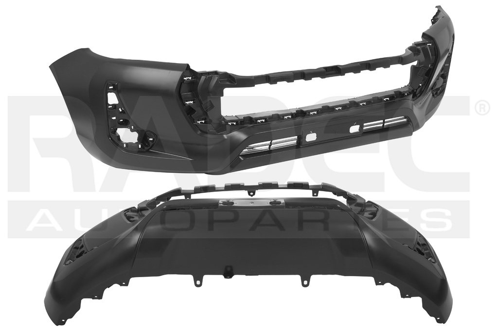 FASCIA DELANTERA TY HILUX 20-23 C/REJILLA CENTRAL S/HOYO P/SENSOR REVO/ROCCO L4 4 CILINDROS 2.7/2.8L 2/4 PUERTAS