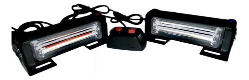 TORRETA LED COB 2 MODULOS 5 X 1.5" ROJO/AZUL CODIGO K PATRULLA C/CONTROL 12-24V