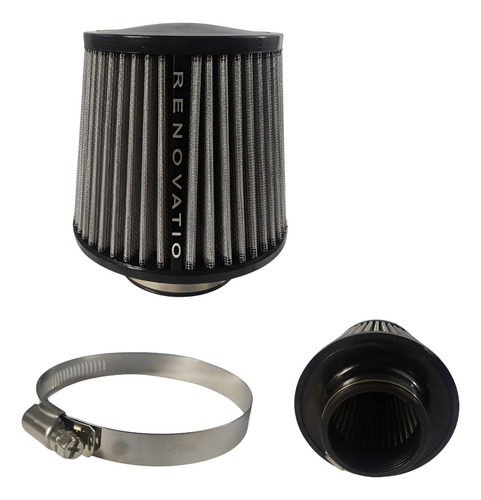 FILTRO AIRE ALTO FLUJO NEGRO CROMADO