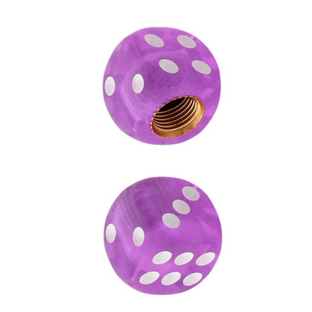 TAPON DE VALVULA DADO TRANSPARENTE MORADO