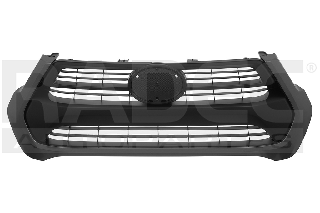 PARRILLA TY HILUX 21-23 LINEA NUEVA NEGRA C/FILO PLATA BASE/SR/CHASIS L4 4 CILINDROS 2.7L 2/4 PUERTAS