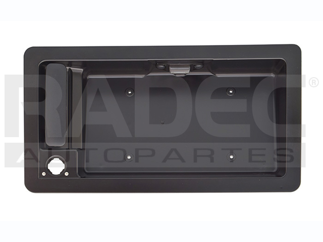 MANIJA EXTERIOR FD ECONOLINE 92-07  MANIJA MAS PORTA PLACA CON HOYO PARA LLAVE 5TA PUERTA CORRUGADA NEGRO PLASTICO HUSHAN    