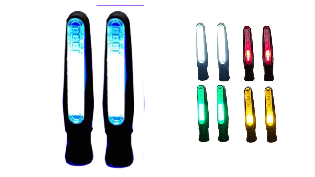 DIRECCIONAL NEGRO MATE 12V 12LED RUNNING AZUL