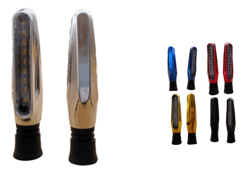 DIRECCIONAL PLATEADO 12V 9LED AMARILLA JGO
