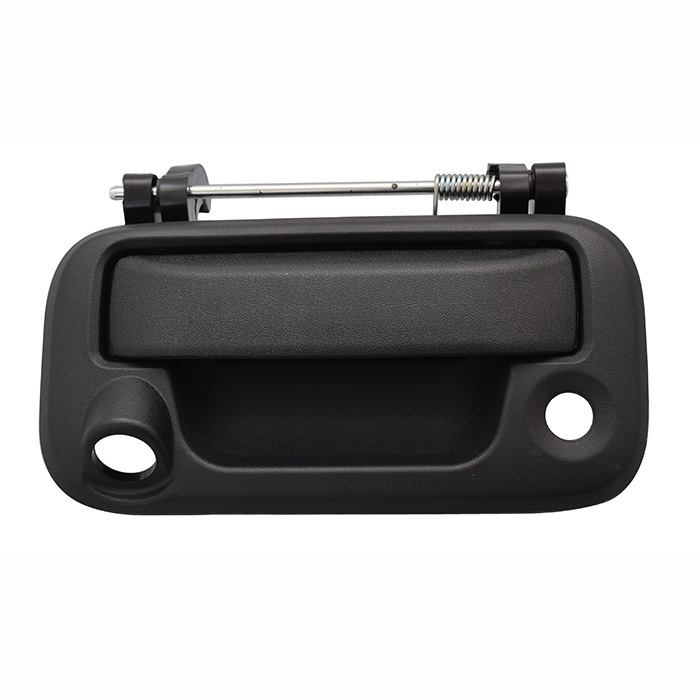 MANIJA DE TAPA FD F-150/F-250 09-14/LOBO 04-14/SUPER DUTY 08-16  LC MARK LT 06-13  CON HOYOS PARA LLAVE Y CAMARA CORRUGADA NEGRO PLASTICO HUSHAN    