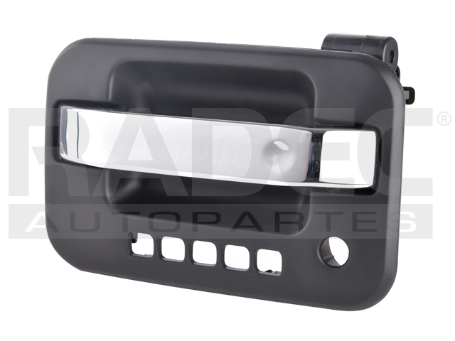 MANIJA EXTERIOR FD LOBO 04-08  LC MARK LT 06-13  CON HOYOS PARA LLAVE Y CODIGO  LISA PARA PINTAR NEGRA/CROMO PLASTICO HUSHAN Izquierdo Delantera  