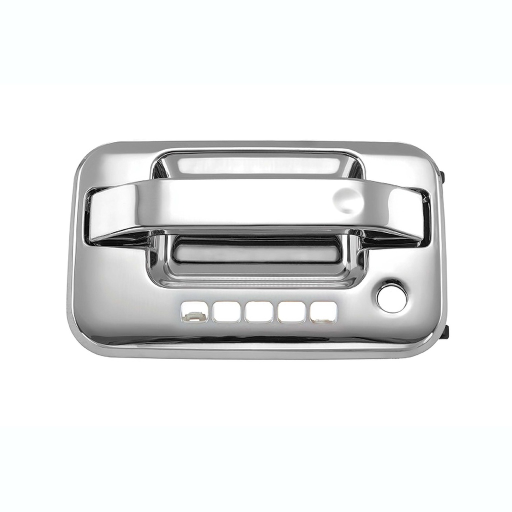 MANIJA EXTERIOR FD LOBO 04-08  LC MARK LT 06-13  CON HOYOS PARA LLAVE Y CODIGO  CROMADA PLASTICO HUSHAN Izquierdo Delantera  